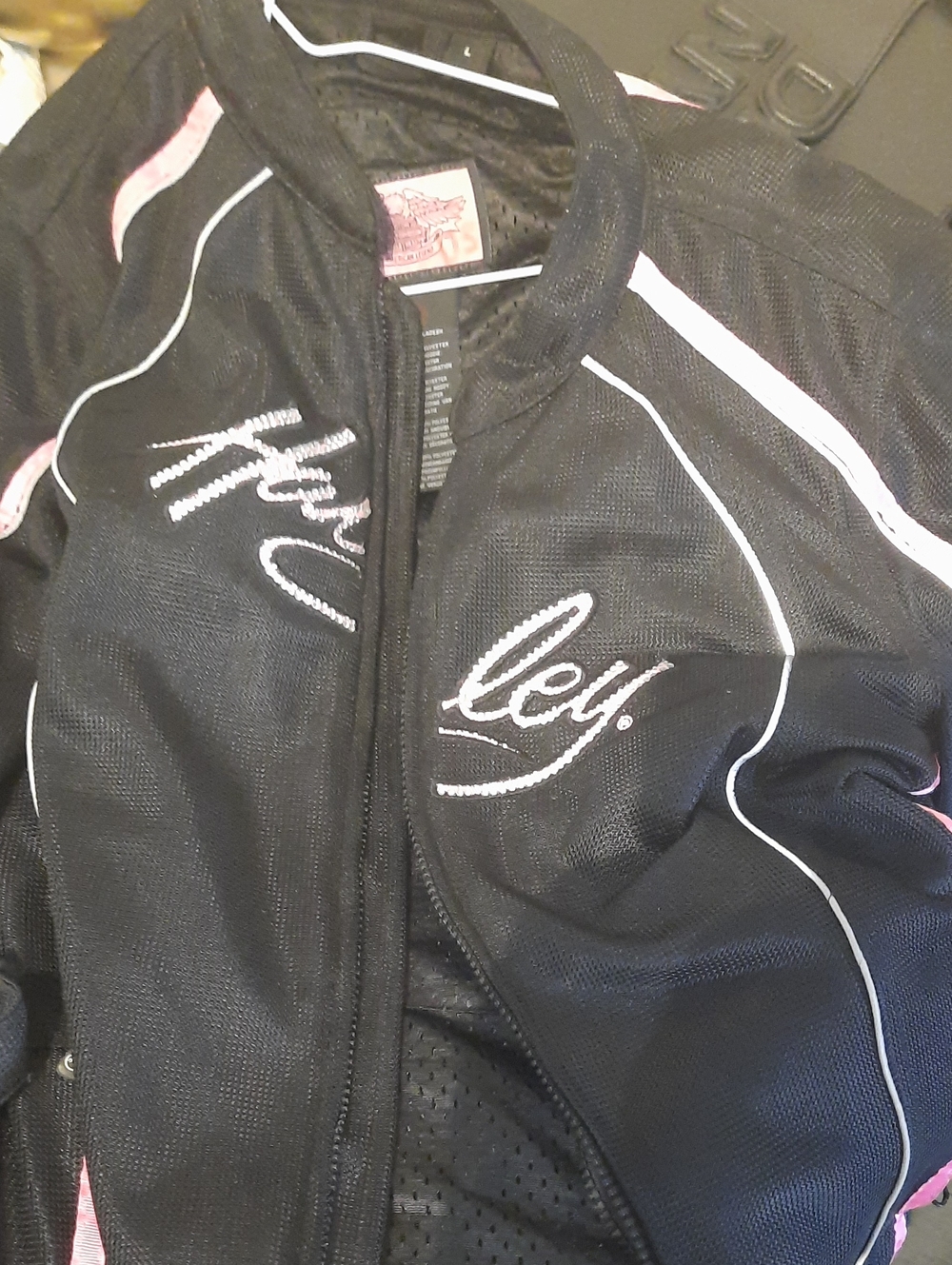 Harley-Davidson Black and Pink Logo Mesh Jacket